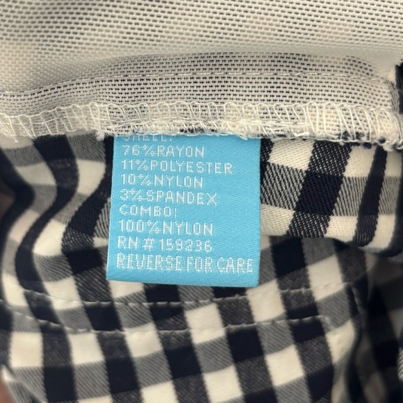 J. McLaughlin Navy White Plaid Gingham Georgina Ankle Pants Straight Leg Slim - Picture 9 of 9